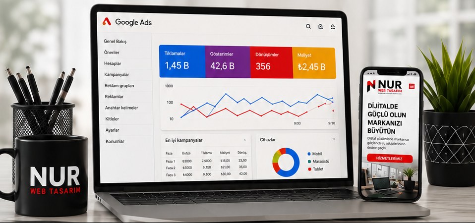 Google Ads paneli ve mobil site